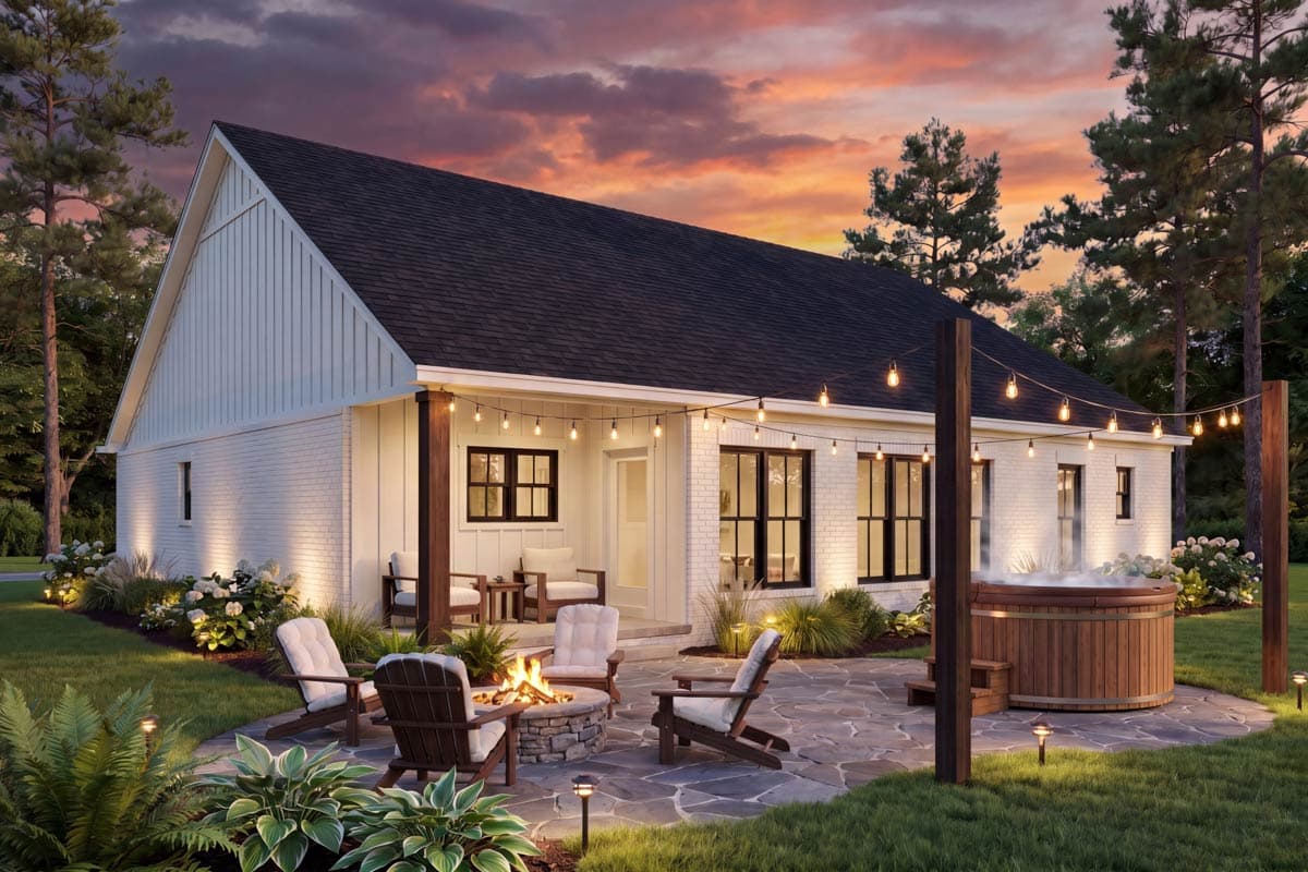 Plan 52042HZ: Modern Farmhouse House Plan with 3 Split Bedrooms - Image #6 - Country, Farmhouse, Southern, Traditional