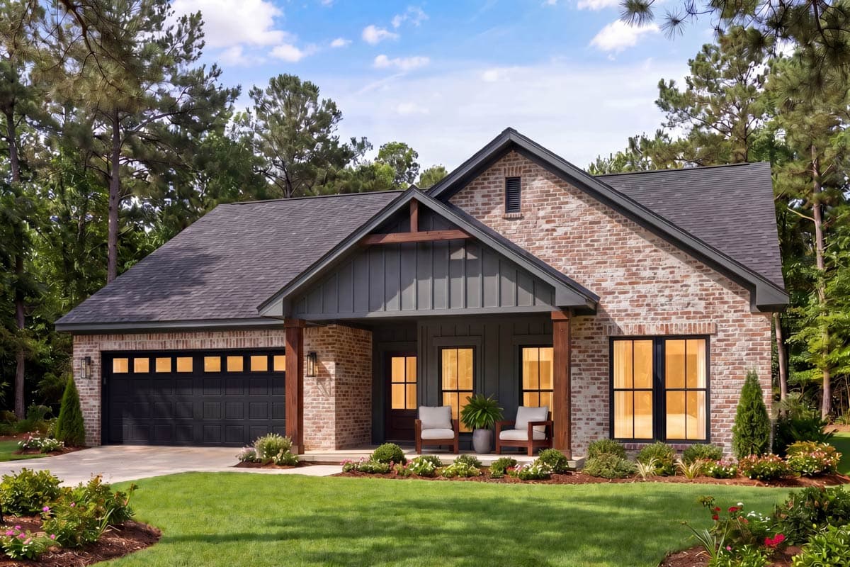 Plan 52042HZ: Modern Farmhouse House Plan with 3 Split Bedrooms - Image #4 - Country, Farmhouse, Southern, Traditional