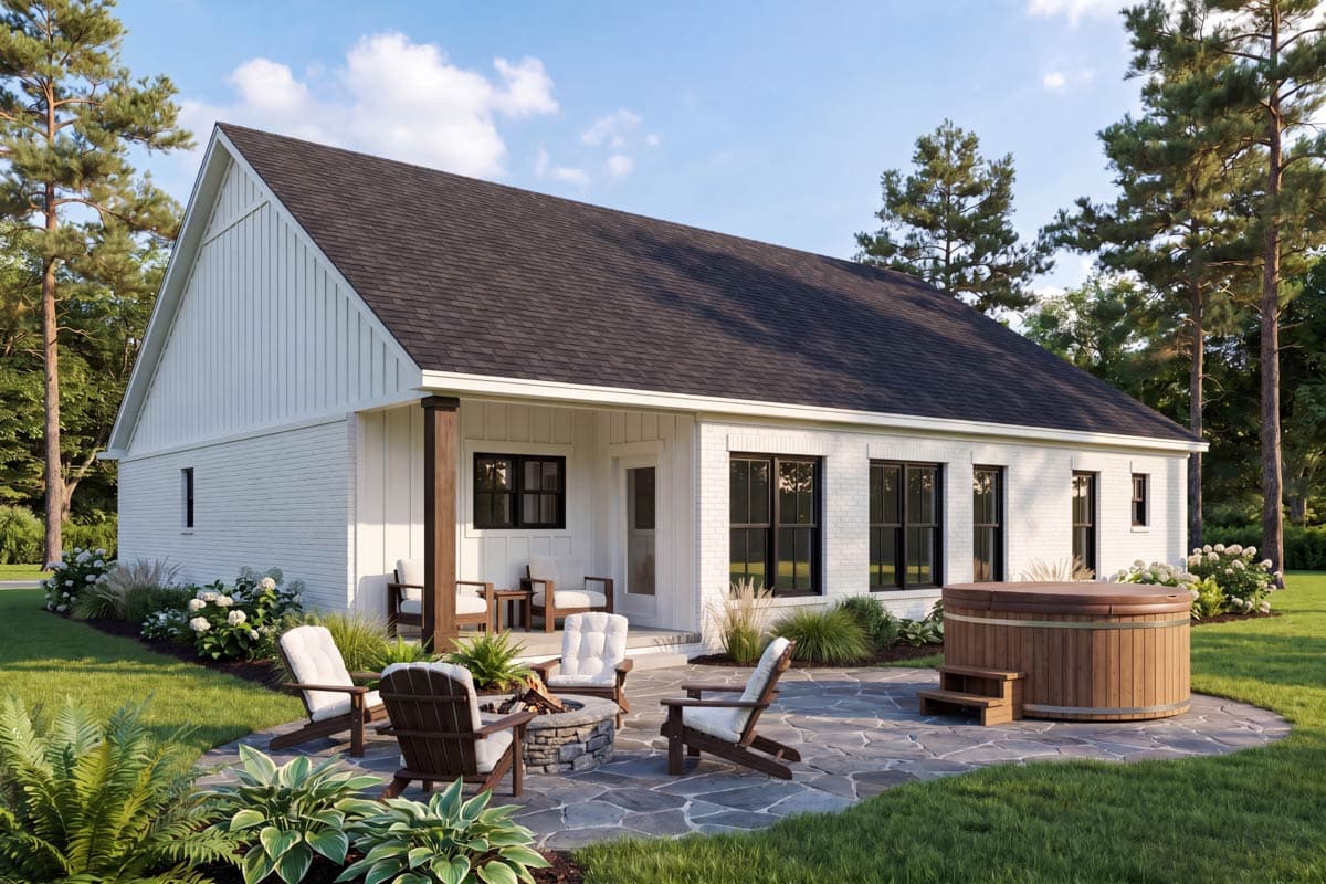 Plan 52042HZ: Modern Farmhouse House Plan with 3 Split Bedrooms - Image #5 - Country, Farmhouse, Southern, Traditional
