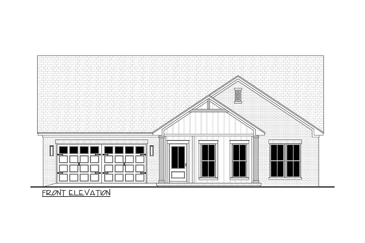 Plan 52042HZ: Modern Farmhouse House Plan with 3 Split Bedrooms - Image #7 - Country, Farmhouse, Southern, Traditional