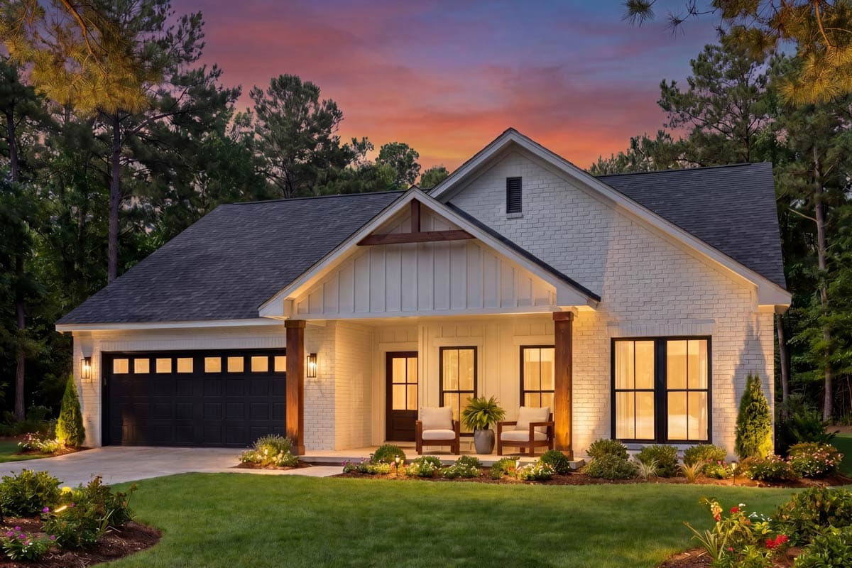 Plan 52042HZ: Modern Farmhouse House Plan with 3 Split Bedrooms - Image #3 - Country, Farmhouse, Southern, Traditional