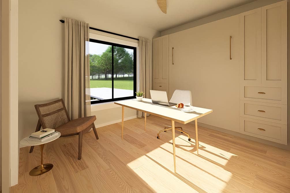 Plan 67852MG: Two-Bedroom Modern Farmhouse Plan with Office or Guest Space - Image #24 - Barndominium, Contemporary, Modern Farmhouse