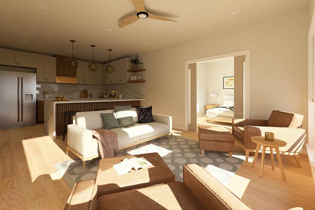 Plan 67852MG: Two-Bedroom Modern Farmhouse Plan with Office or Guest Space - Image #19 - Barndominium, Contemporary, Modern Farmhouse