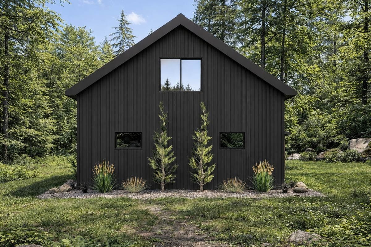 Plan 400029FTY: Barndominium Cabin House Plan with Loft and Vaulted Great Room - Image #5 - Barndominium, Cabin