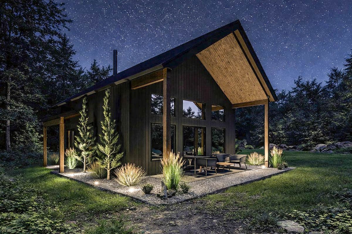 Plan 400029FTY: Barndominium Cabin House Plan with Loft and Vaulted Great Room - Image #7 - Barndominium, Cabin