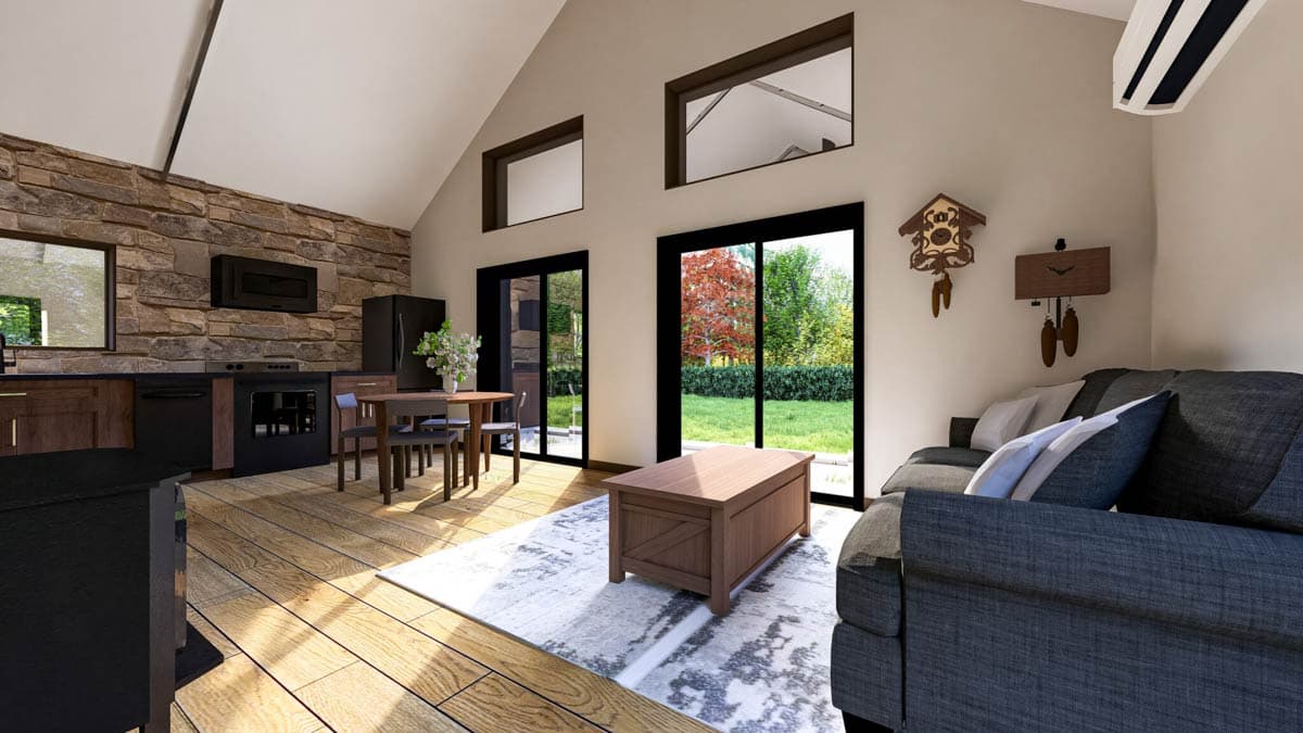 Plan 400029FTY: Barndominium Cabin House Plan with Loft and Vaulted Great Room - Image #17 - Barndominium, Cabin