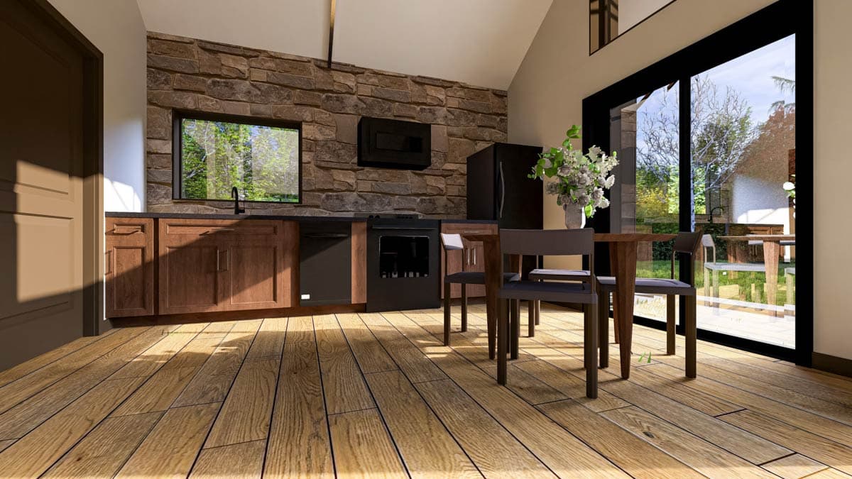 Plan 400029FTY: Barndominium Cabin House Plan with Loft and Vaulted Great Room - Image #13 - Barndominium, Cabin