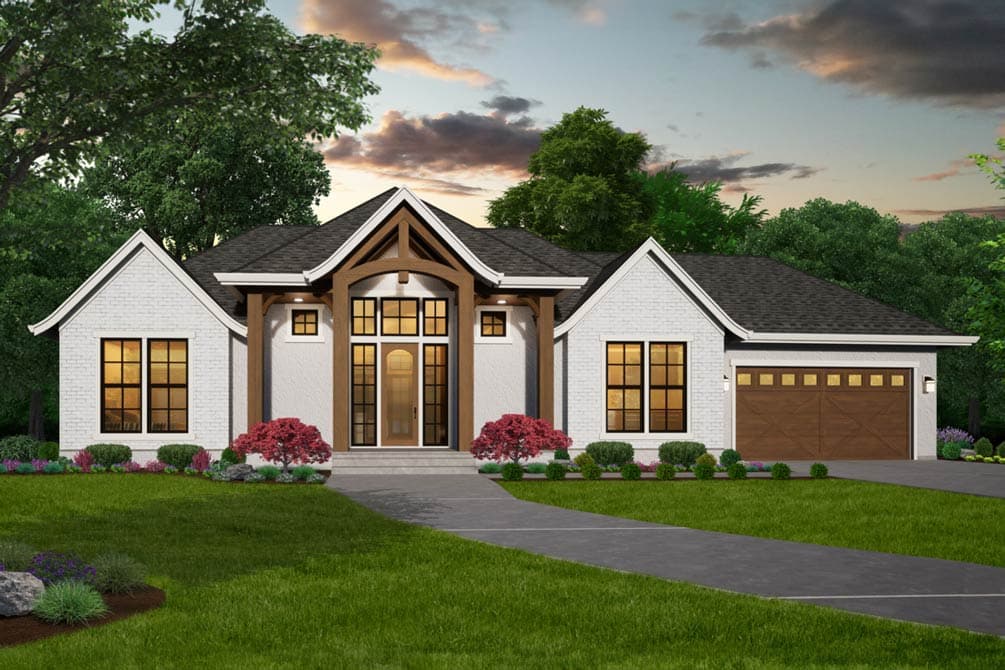 Plan image - 85477MS:European 3 Bedroom House Plan with Split Layout and Covered Patio