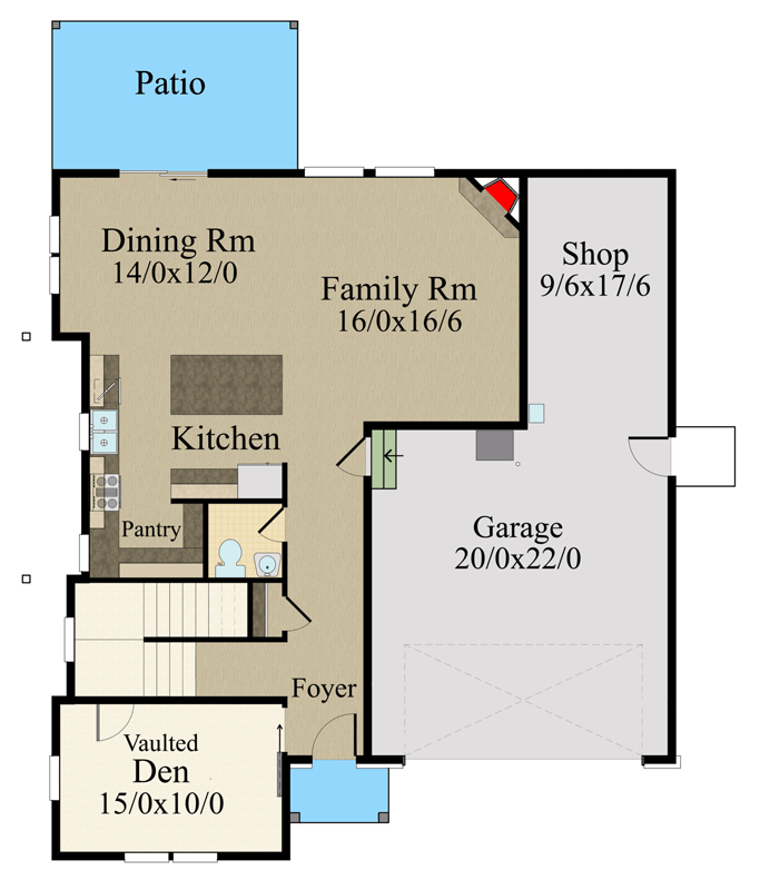 Plan 85478MS: Four-Bedroom Modern Farmhouse House Plan with Den and Workshop - Floor Plan - Image #21 - Farmhouse, Modern Farmhouse, Northwest