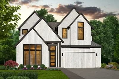 Modern European House Plan with Flexible 3-4 Bedrooms and Bonus Room