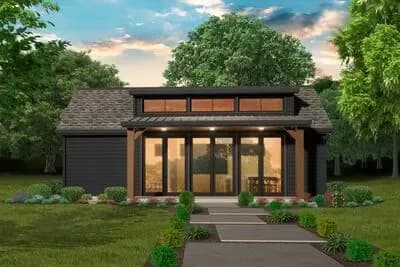 Modern 1-Bedroom ADU House Plan with Open Studio
