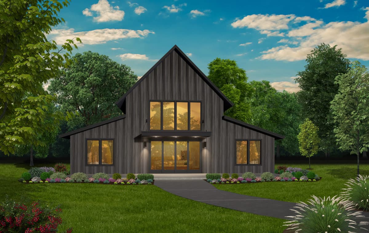 Plan 85486MS: Barndominium Farmhouse House Plan with 3 Beds and 4-Car Garage - Image #3 - Barndominium, Farmhouse