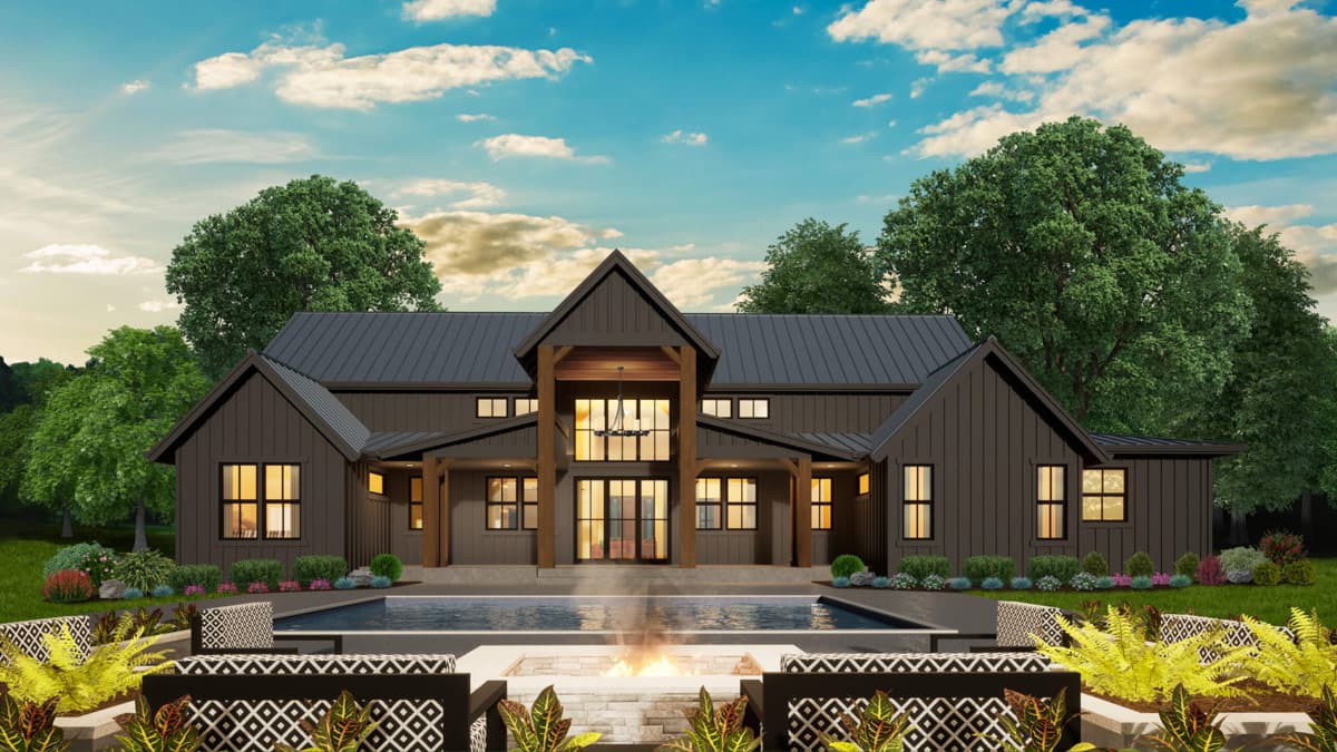 Plan 85489MS: Contemporary Barndominium House Plan with 4-5 Bedrooms, Bonus, and Workshop - Image #6 - Barndominium, Contemporary, Modern Farmhouse, Rustic