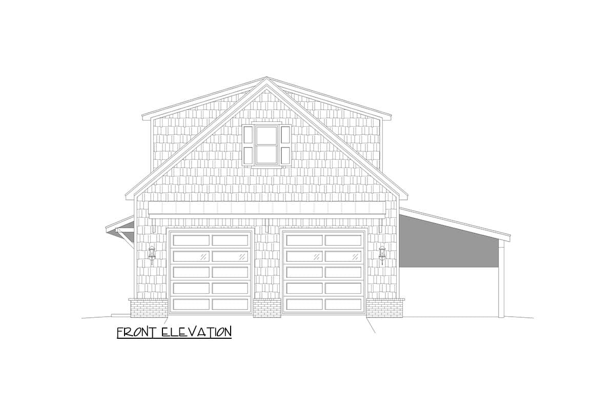 Plan 680667VR: Compact Craftsman Shingle House Plan with Loft and Spacious Garage - Image #3 - Craftsman, Shingle