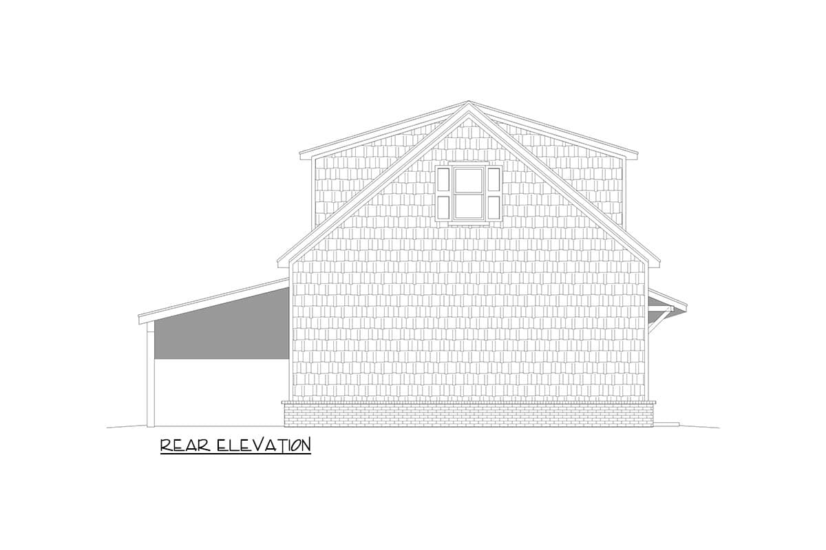 Plan 680667VR: Compact Craftsman Shingle House Plan with Loft and Spacious Garage - Image #5 - Craftsman, Shingle