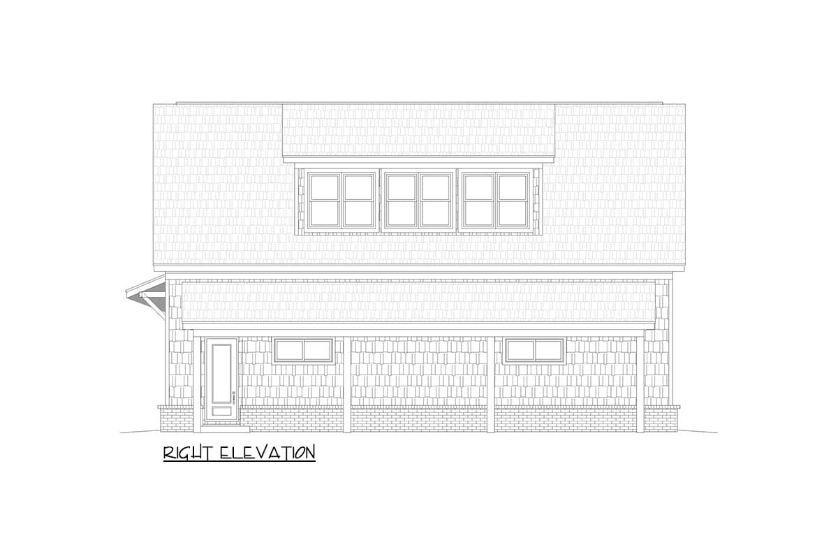 Plan 680667VR: Compact Craftsman Shingle House Plan with Loft and Spacious Garage - Image #6 - Craftsman, Shingle