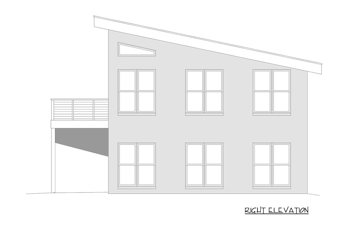 Plan 680669VR: Contemporary 2-Story Multi-Family House Plan with Deck and 1400 Sq Ft - Image #5 - Contemporary, Modern