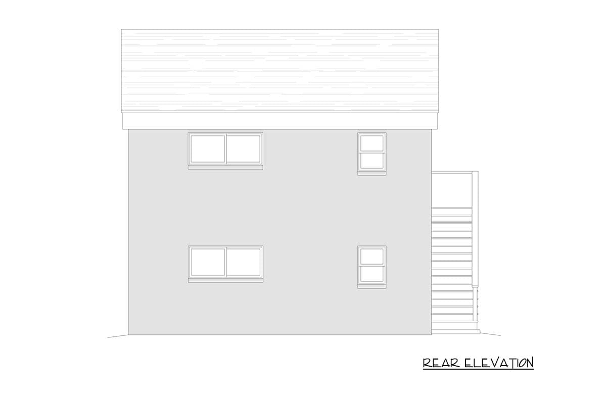 Plan 680669VR: Contemporary 2-Story Multi-Family House Plan with Deck and 1400 Sq Ft - Image #4 - Contemporary, Modern