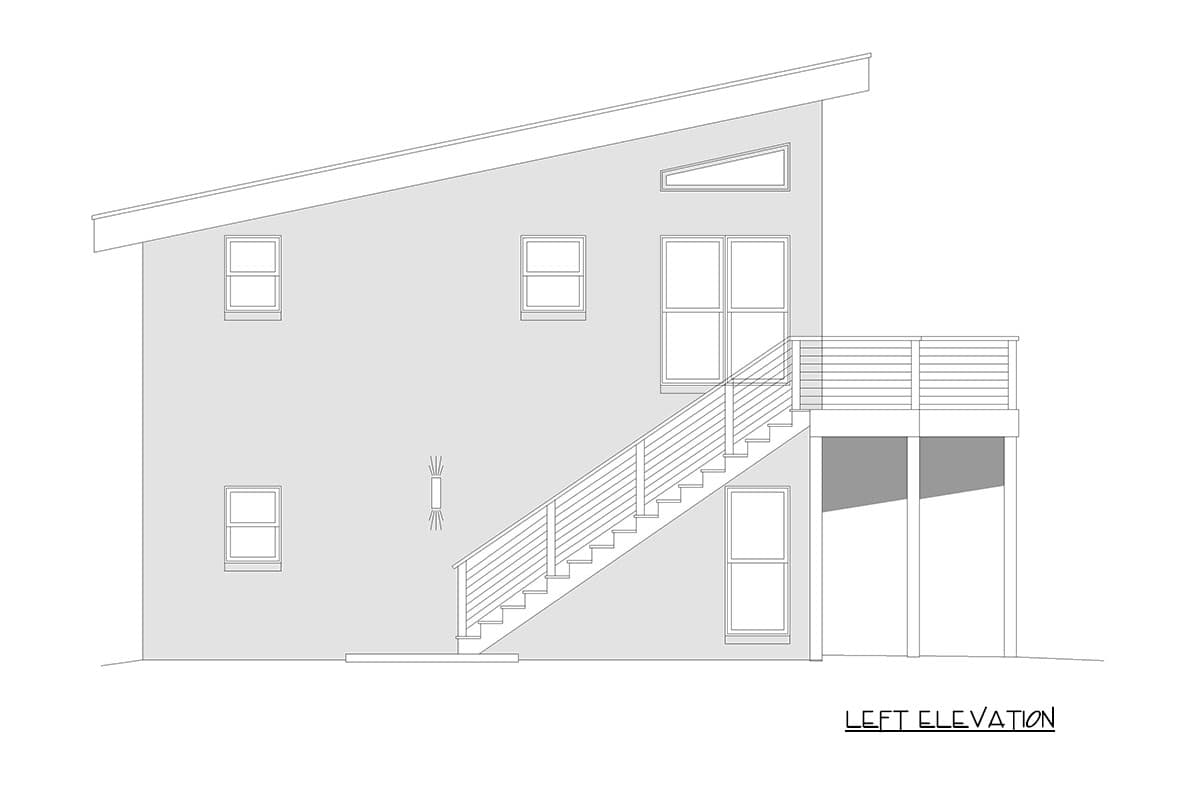 Plan 680669VR: Contemporary 2-Story Multi-Family House Plan with Deck and 1400 Sq Ft - Image #3 - Contemporary, Modern