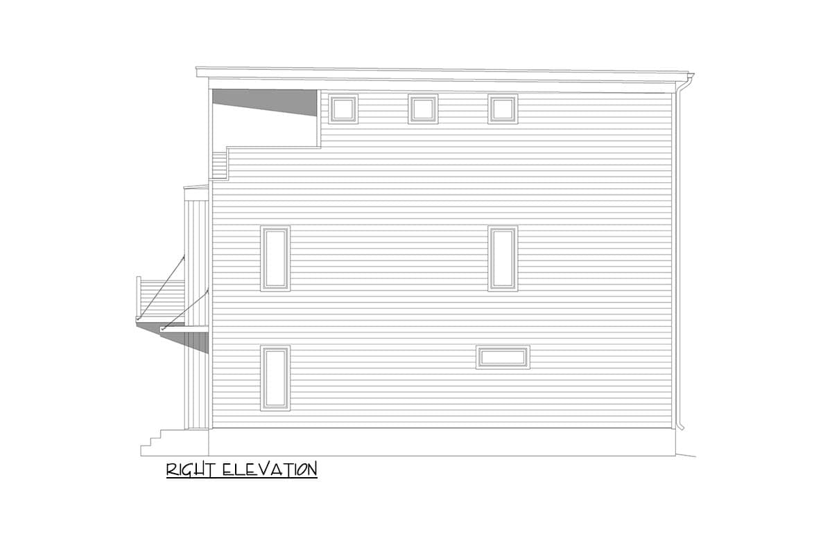 Plan 680671VR:  Contemporary 4-Bedroom House Plan with Rooftop Porch - Image #10 - Contemporary