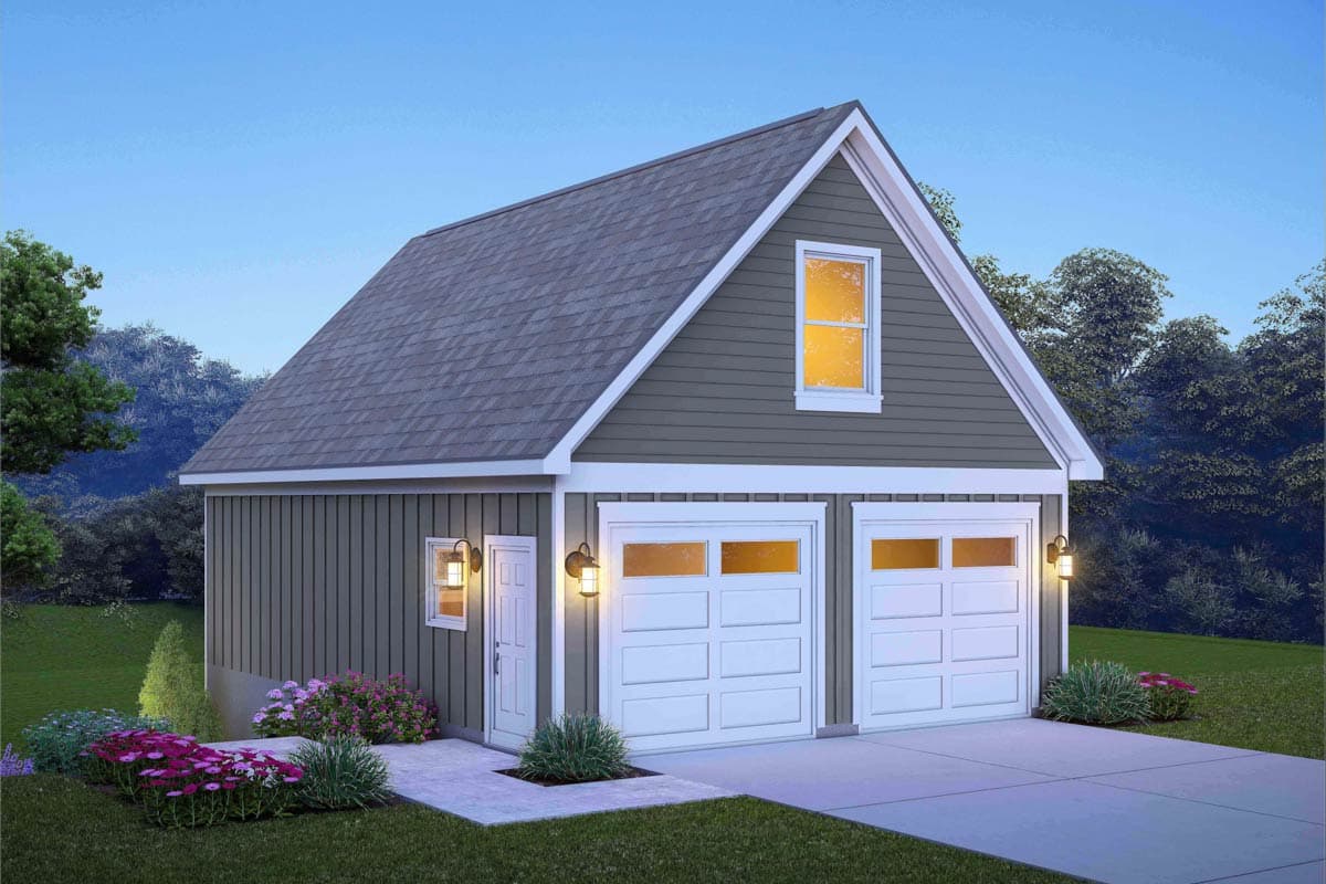 Plan image - 680673VR:Versatile 2-Car Garage with Workshop and Loft or Storage House Plan