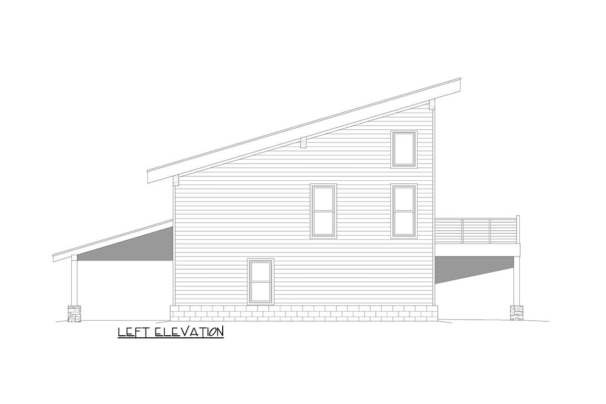 Plan 680674VR: 1922 Sq Ft Contemporary Mountain House Plan with Den and Deck - Image #5 - Contemporary, Mountain