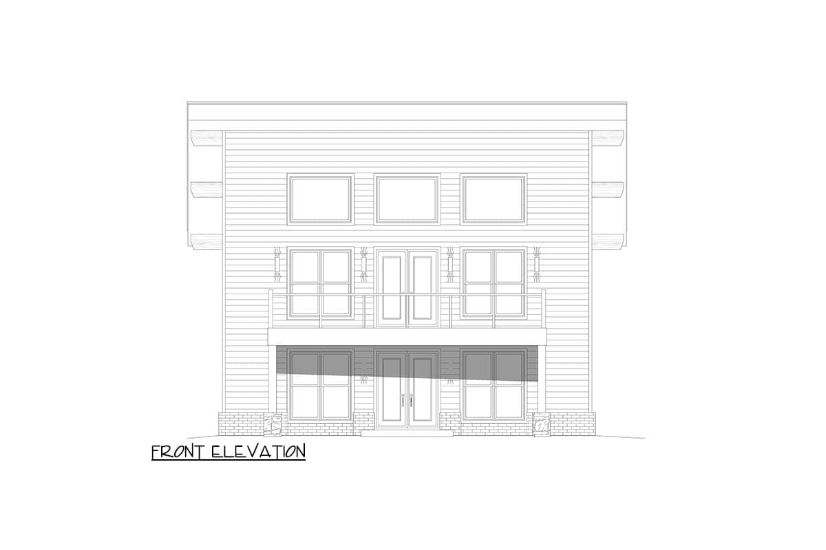 Plan 680674VR: 1922 Sq Ft Contemporary Mountain House Plan with Den and Deck - Image #4 - Contemporary, Mountain