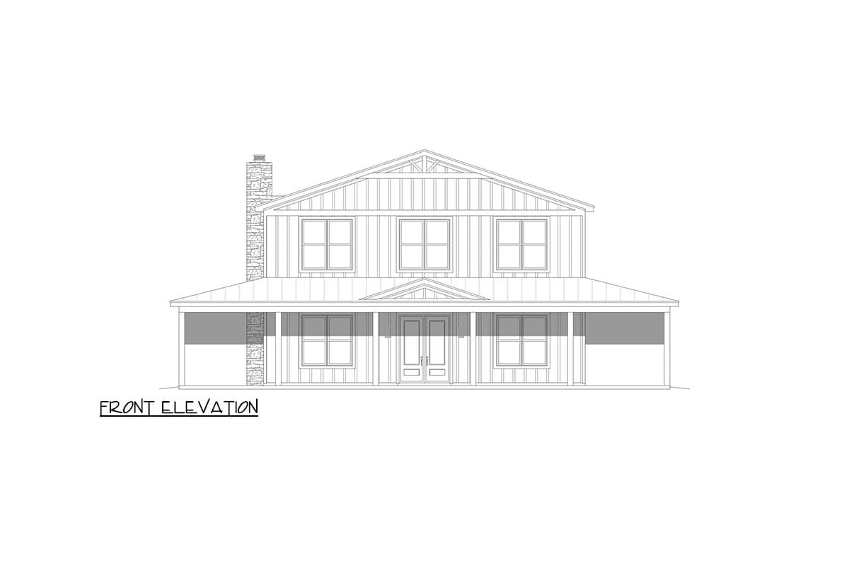 Plan 680675VR: Modern Farmhouse Barndominium House Plan with RV Garage and Wraparound Porch - Image #9 - Barndominium, Farmhouse