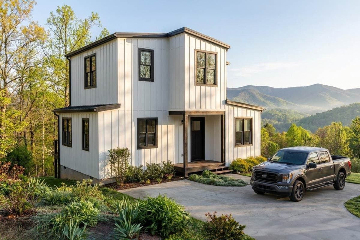 Plan image - 431001BOX:Box-Built 3-Bed Tiny Barndominium Plan with Main Level Master