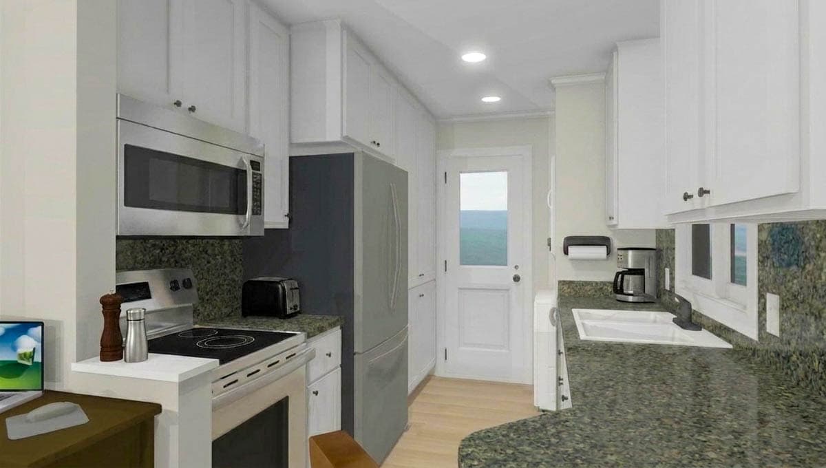 Plan 431001BOX: Box-Built 3-Bed Tiny Barndominium Plan with Main Level Master - Image #4 - Barndominium, Country, Farmhouse, Modern Farmhouse, Mountain, Vacation