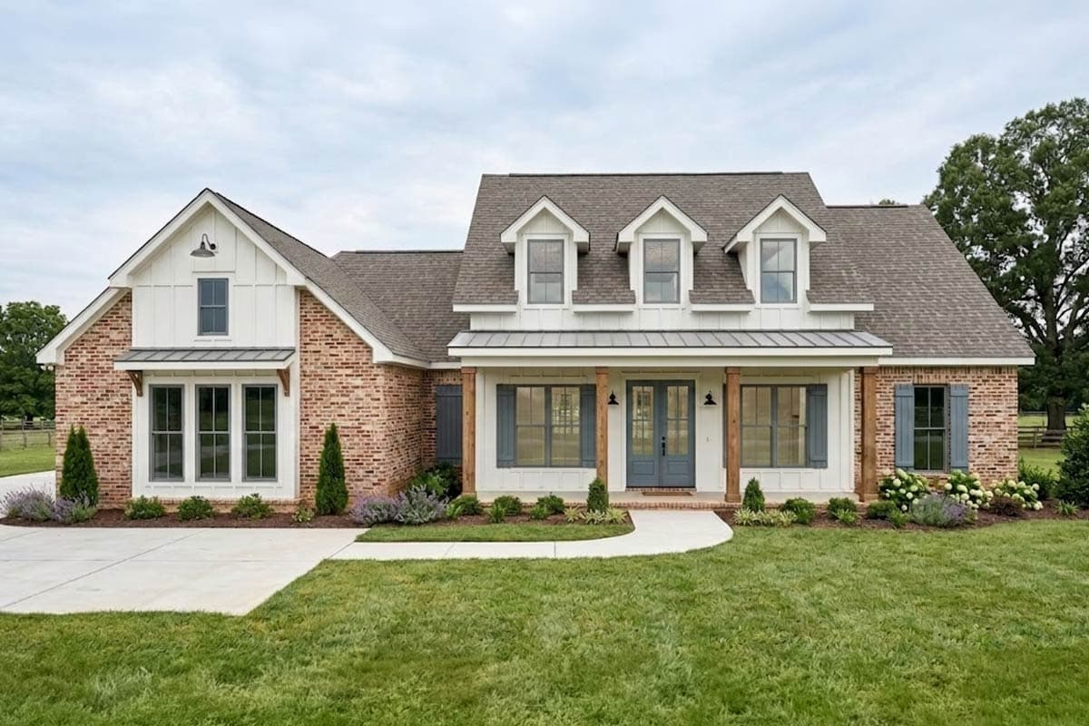 Plan image - 185037PHD:Modern Farmhouse House Plan with Split Bedrooms and Outdoor Kitchen
