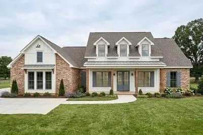 Modern Farmhouse House Plan with Split Bedrooms and Outdoor Kitchen