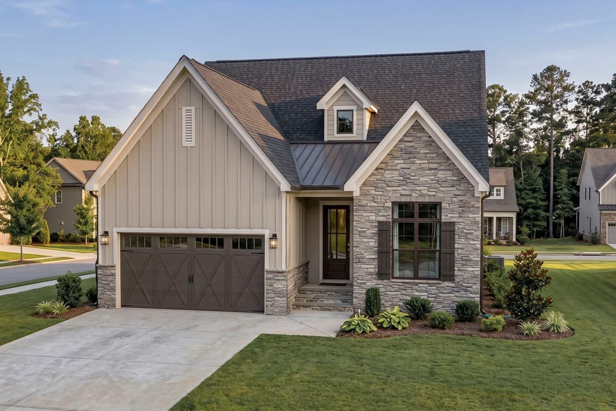 Plan image - 623640DJ:Modern Farmhouse House Plan with 4 Beds, Main Level Master, and 2-Car Garage