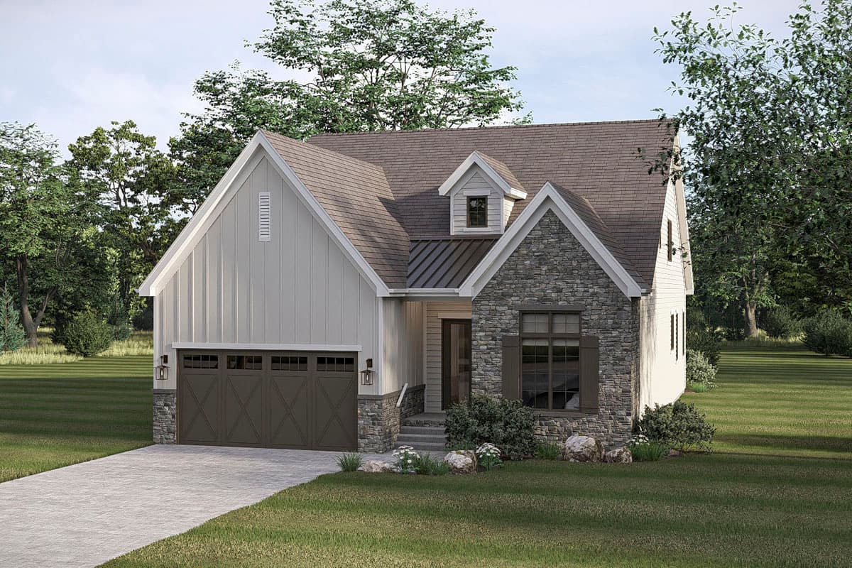 Plan 623640DJ: Modern Farmhouse House Plan with 4 Beds, Main Level Master, and 2-Car Garage - Image #3 - Modern Farmhouse