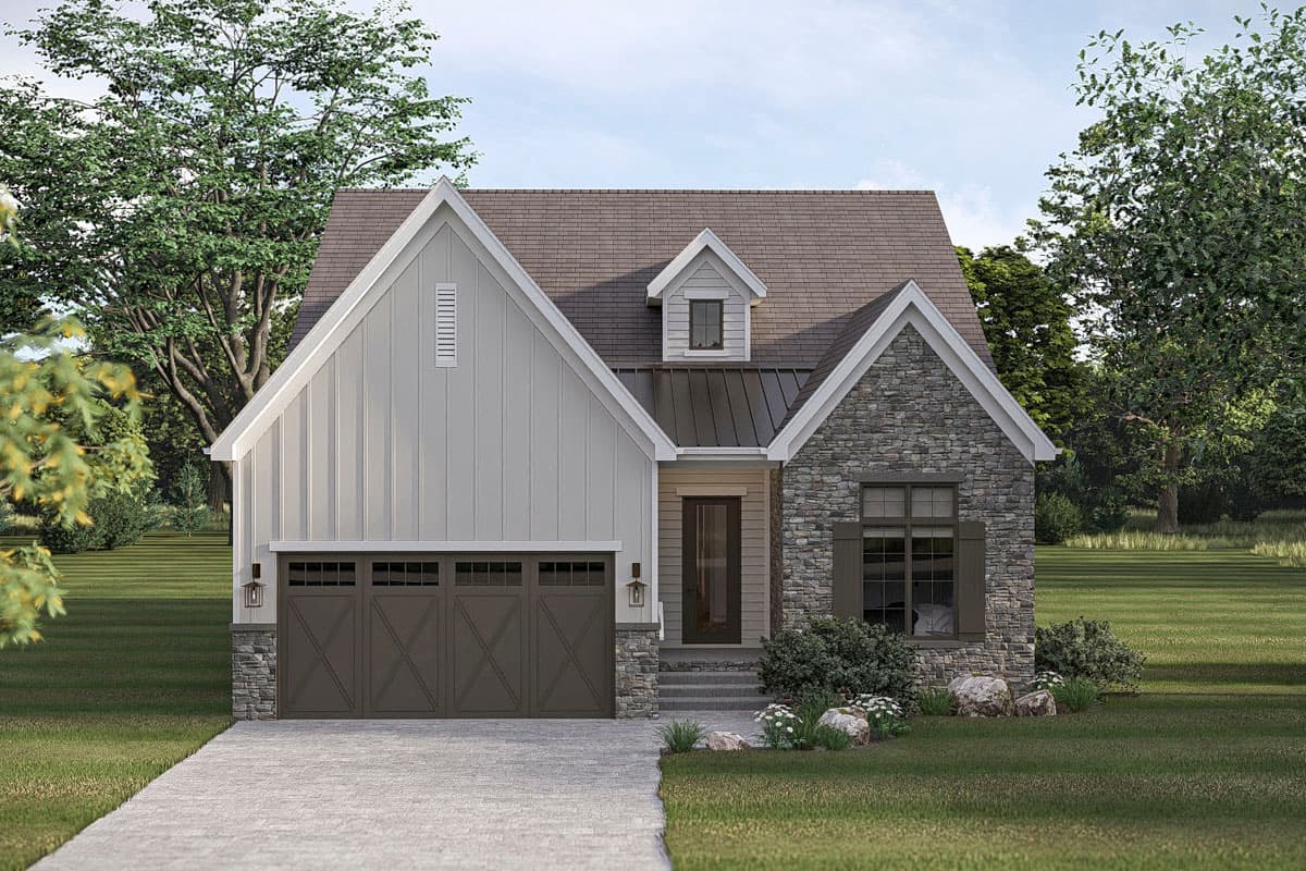 Plan 623640DJ: Modern Farmhouse House Plan with 4 Beds, Main Level Master, and 2-Car Garage - Image #4 - Modern Farmhouse