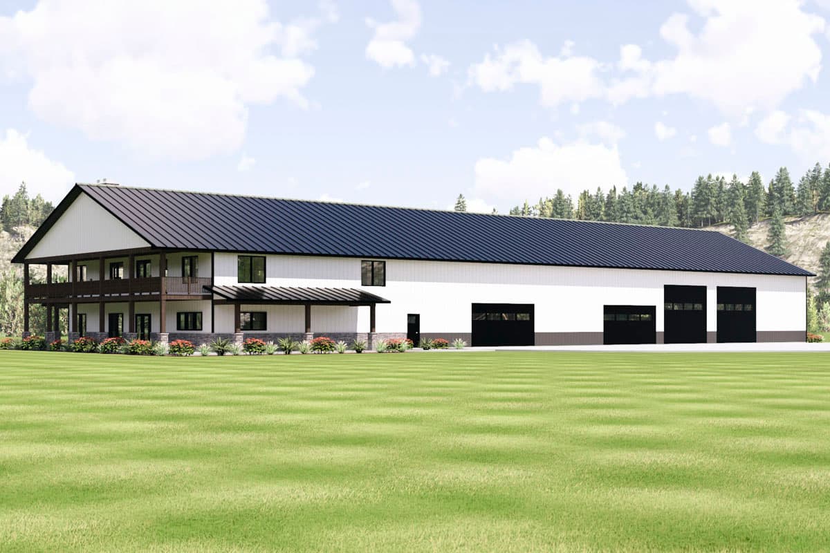 Plan image - 135422GRA:Barndominium House Plan with Workshop and 6-Car Garage
