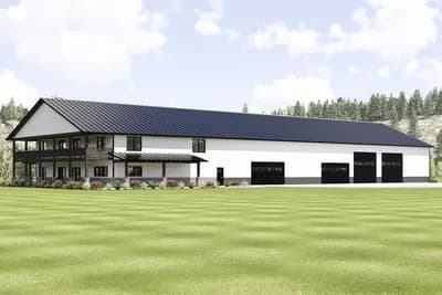 Barndominium House Plan with Workshop and 6-Car Garage
