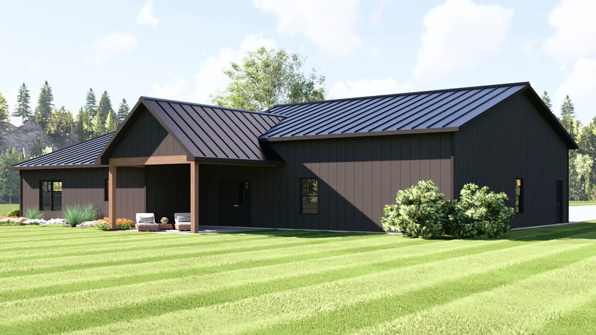 Plan 135423GRA: Craftsman Barndominium House Plan with 2 Bedrooms and Expansive Garage - Image #4 - Barndominium, Country, Craftsman
