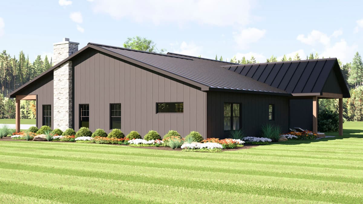 Plan 135423GRA: Craftsman Barndominium House Plan with 2 Bedrooms and Expansive Garage - Image #3 - Barndominium, Country, Craftsman
