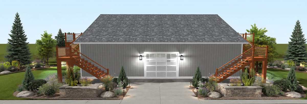 Plan 61750UT: Expansive 3-Car Garage House Plan with Bonus Room and Decks - Image #3 - Traditional