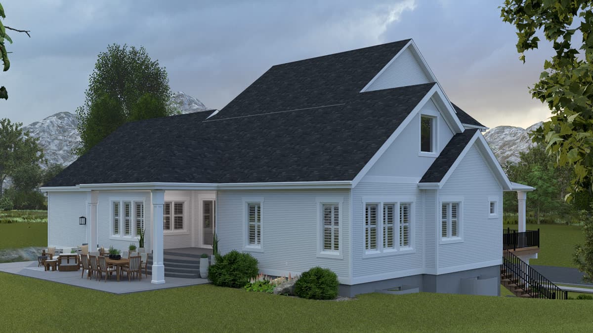 Plan 61751UT: Traditional House Plan with 3-4 Bedrooms, Home Theater, and Walkout Basement - Image #4 - New American, Traditional