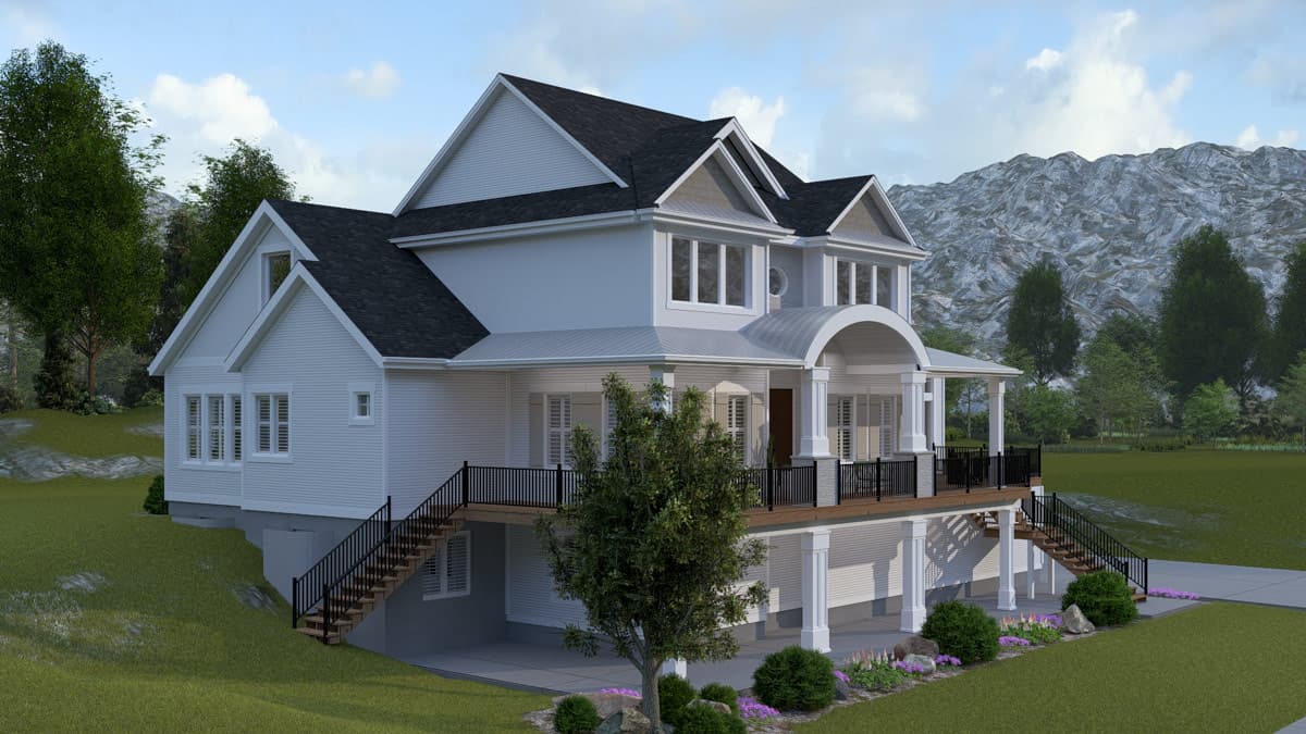 Plan 61751UT: Traditional House Plan with 3-4 Bedrooms, Home Theater, and Walkout Basement - Image #10 - New American, Traditional