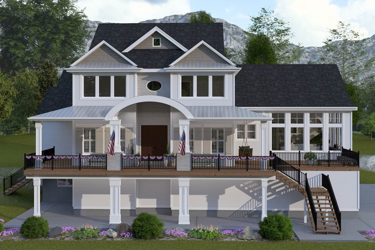 Plan 61751UT: Traditional House Plan with 3-4 Bedrooms, Home Theater, and Walkout Basement - Image #32 - New American, Traditional