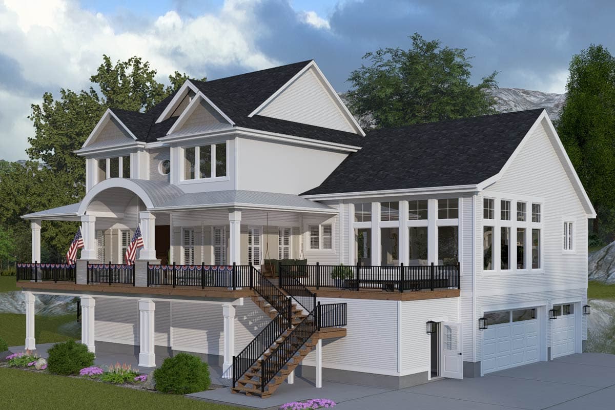 Plan 61751UT: Traditional House Plan with 3-4 Bedrooms, Home Theater, and Walkout Basement - Image #33 - New American, Traditional