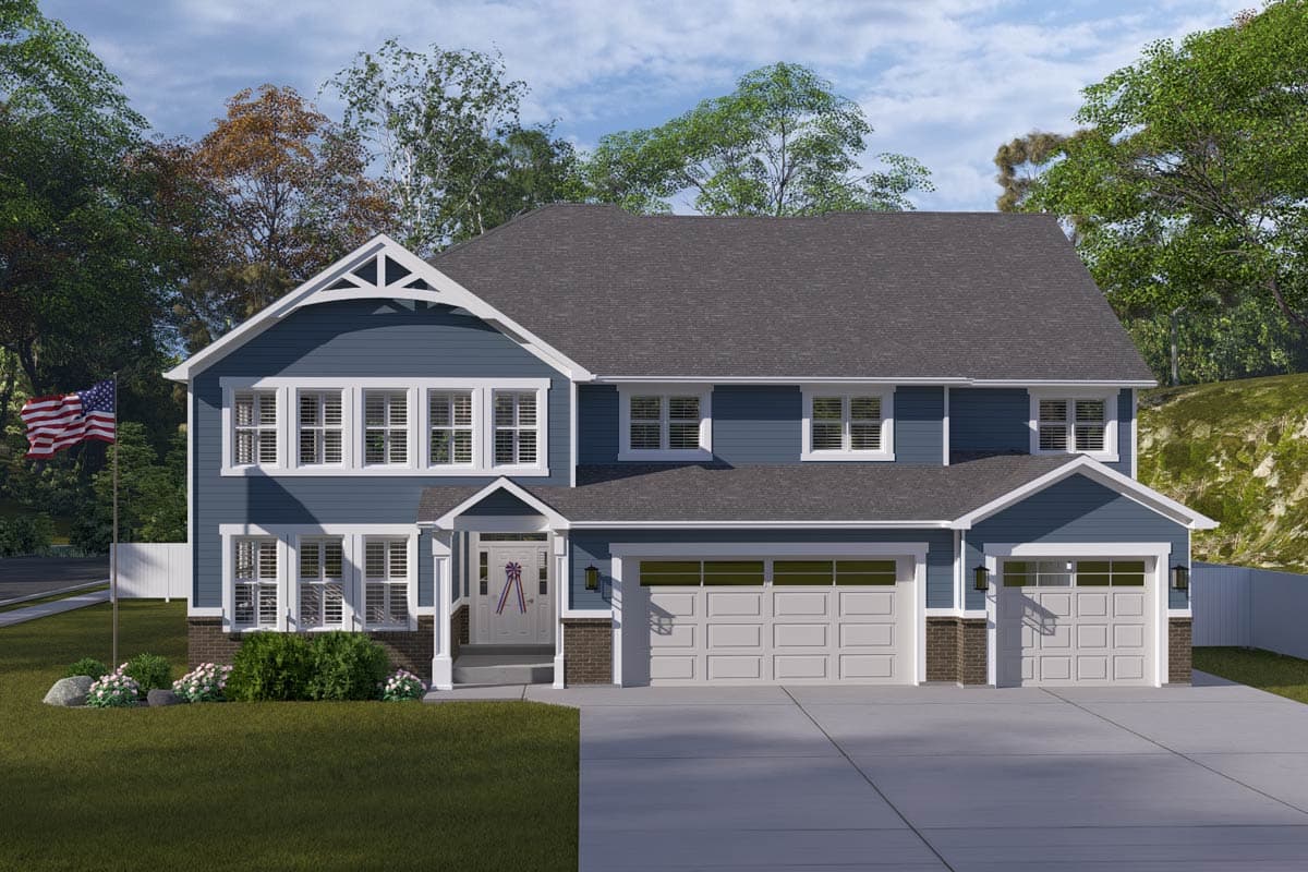 Plan 61752UT: 4166 Sq Ft Traditional Farmhouse House Plan with 5 Bedroom and 3-Car Garage - Image #25 - Craftsman, Modern Farmhouse, Traditional