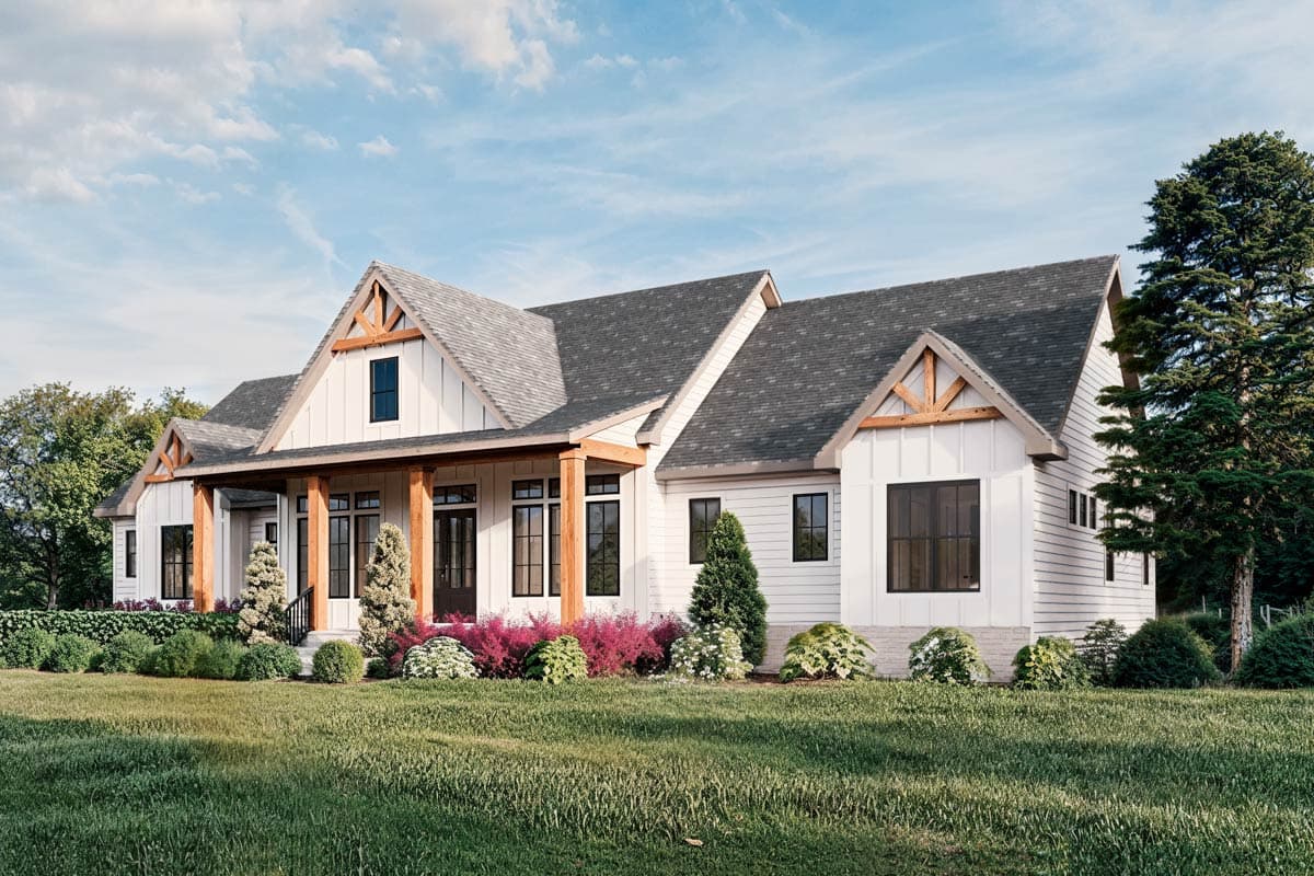 Plan 500098VV: Modern Farmhouse House Plan with 3 Beds and Bonus Room - Image #2 - Country, Craftsman, Farmhouse, Modern Farmhouse