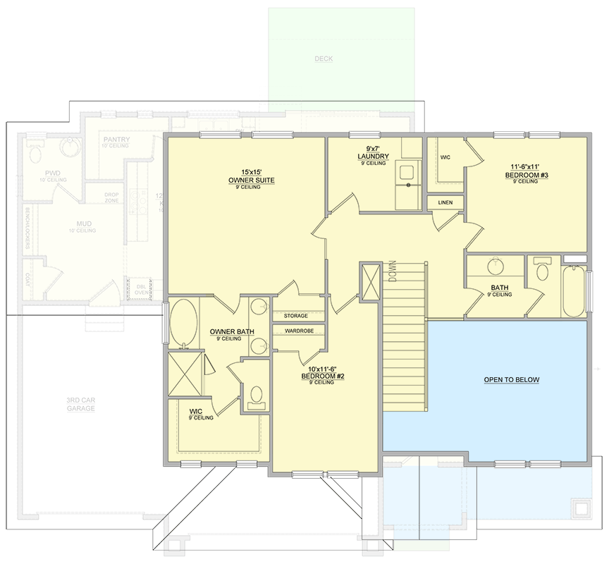 Plan 849089PGE: Craftsman New American House Plan with Walkout Basement and 3-Car Garage - Floor Plan - Image #3 - Craftsman, New American, Traditional