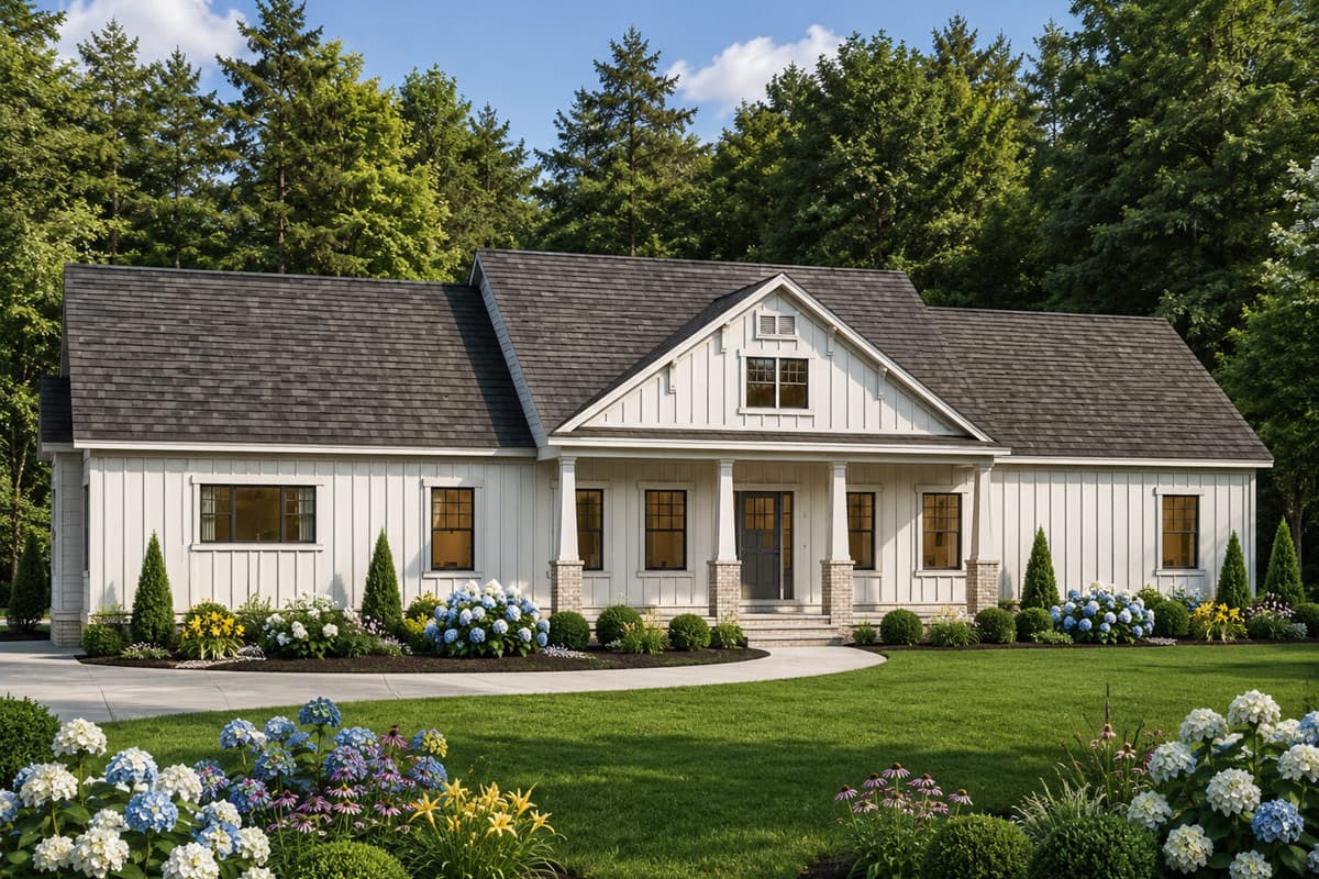 Plan image - 849090PGE:Multi-Generational Modern Farmhouse Ranch House Plan with 5 Bedrooms