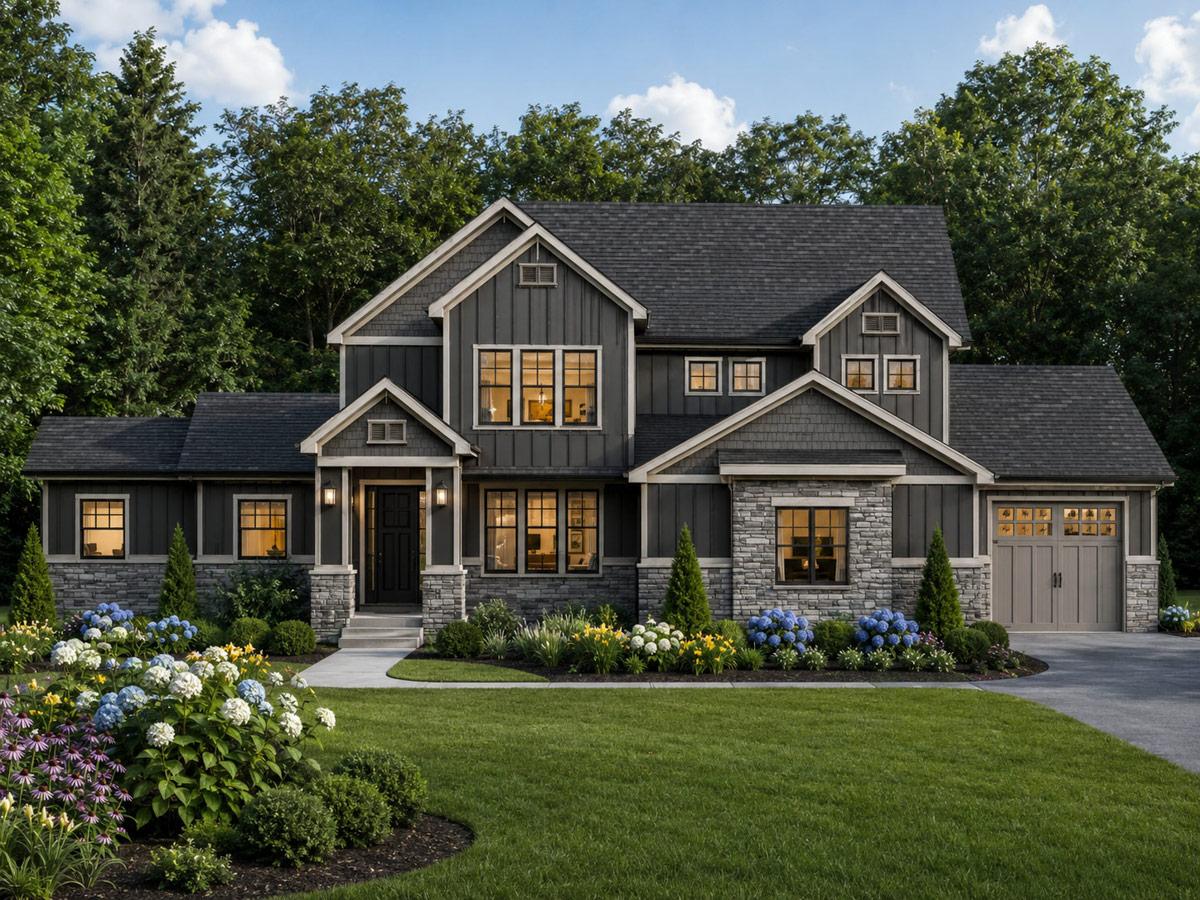 Plan 849093PGE: New American House Plan with First-Floor Master Suite and 3-Car Garage - Image #2 - Craftsman, Farmhouse, New American, Traditional