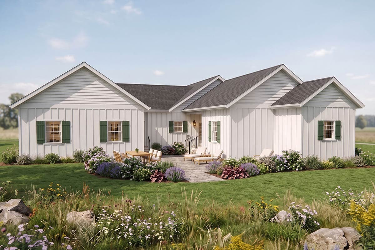 Plan 180027VNW: Modern Farmhouse House Plan with Split Bedrooms and Courtyard - Image #5 - Country, Farmhouse, Modern Farmhouse